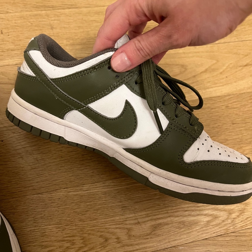 6.5 Olive & White Nike Dunks - Picture 2 of 6